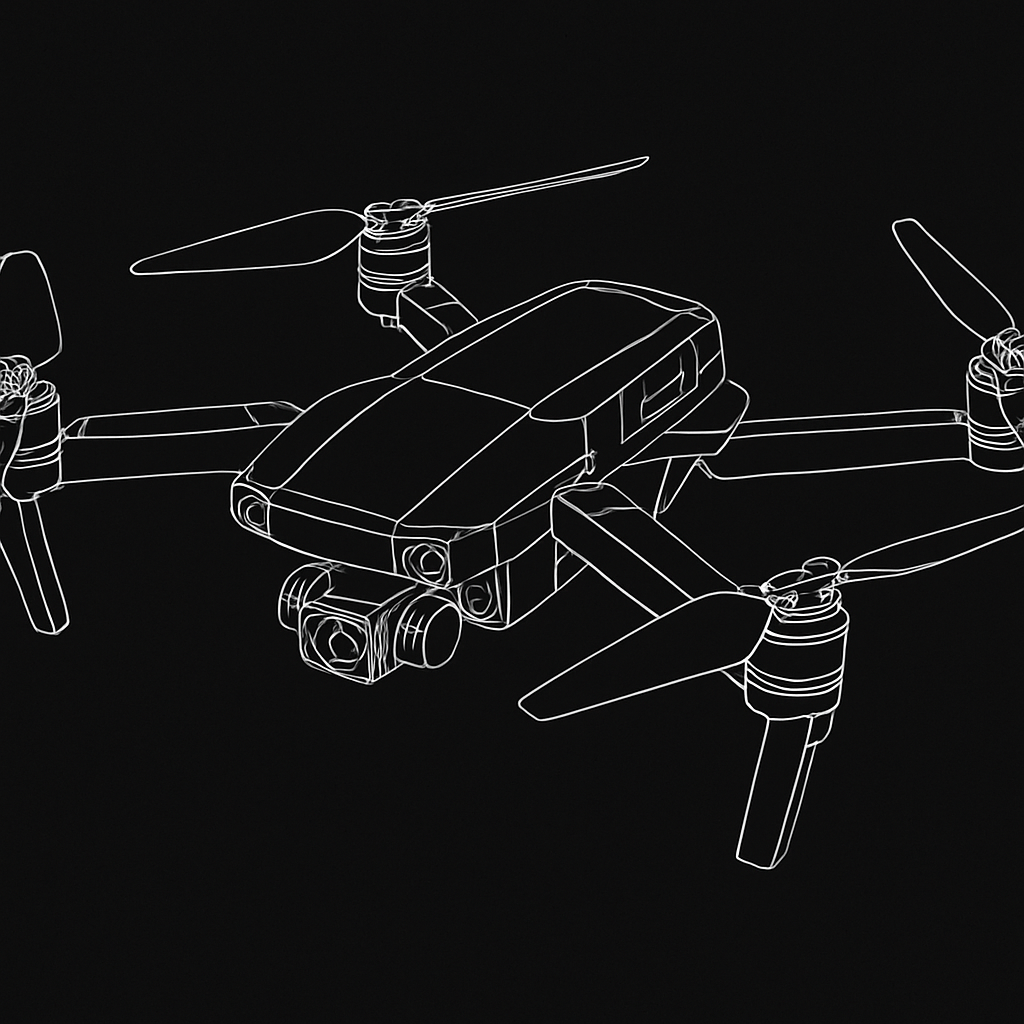 Professional drone outline illustration